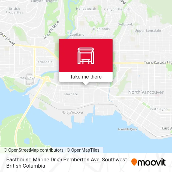 Eastbound Marine Dr @ Pemberton Ave plan