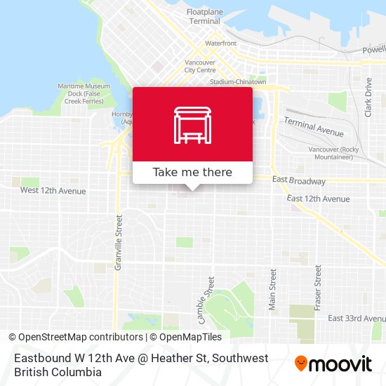Eastbound W 12th Ave @ Heather St map