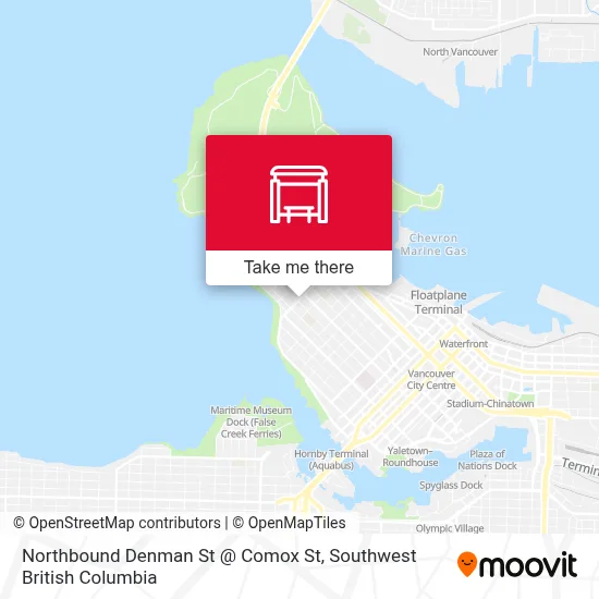 Northbound Denman St @ Comox St map