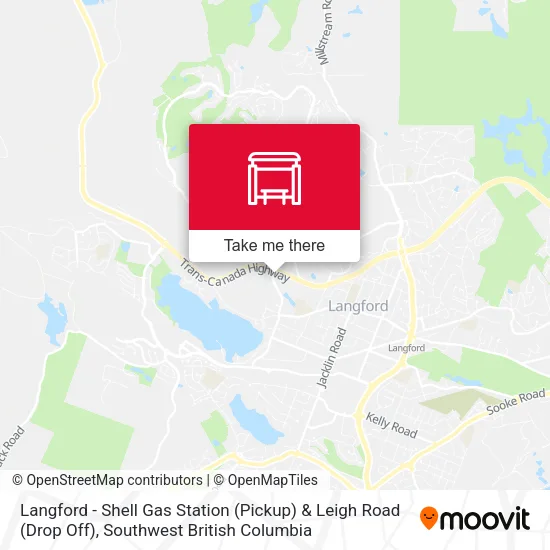 Langford - Shell Gas Station (Pickup) & Leigh Road (Drop Off) plan