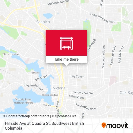 Hillside Ave at Quadra St map