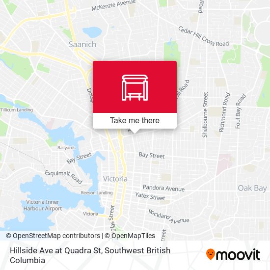 Hillside Ave at Quadra St map