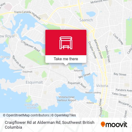 Craigflower Rd at Alderman Rd map