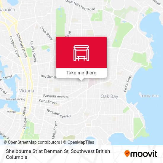 Shelbourne St at Denman St map