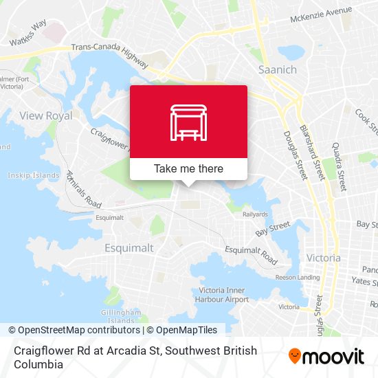 Craigflower Rd at Arcadia St map