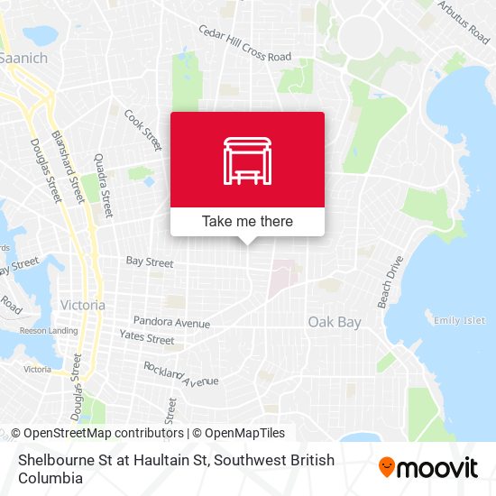 Shelbourne St at Haultain St map