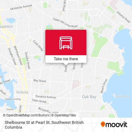 Shelbourne St at Pearl St map