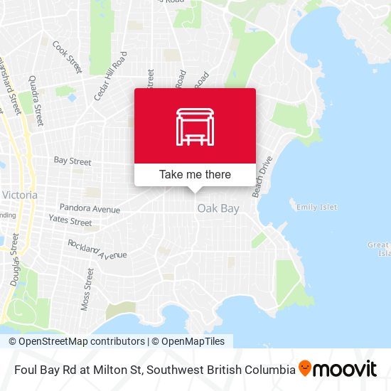 Foul Bay Rd at Milton St map