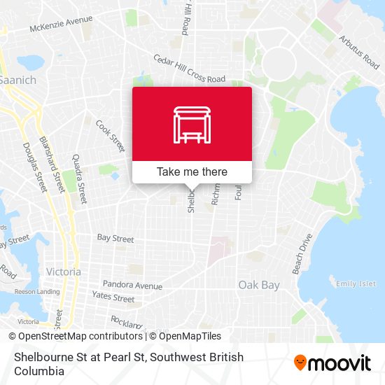 Shelbourne St at Pearl St map