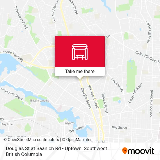 Douglas St at Saanich Rd - Uptown map