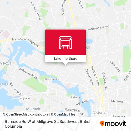 Burnside Rd W at Millgrove St map