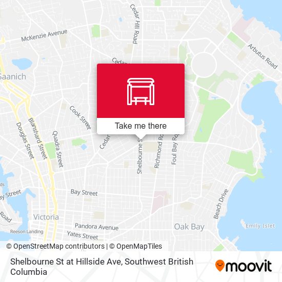 Shelbourne St at Hillside Ave map