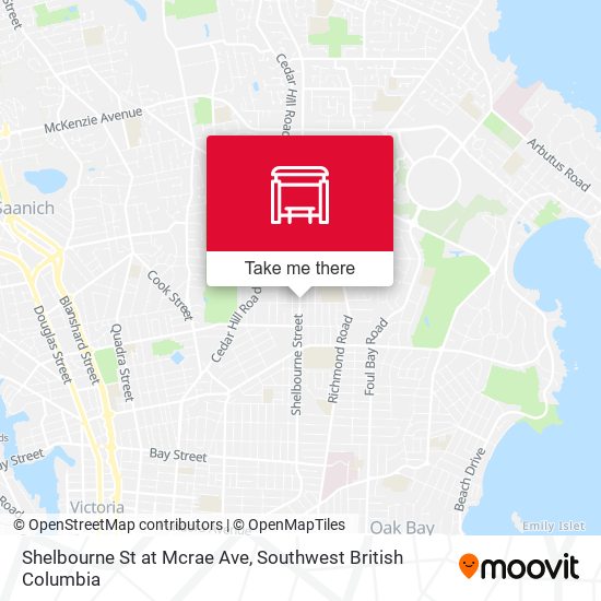 Shelbourne St at Mcrae Ave map