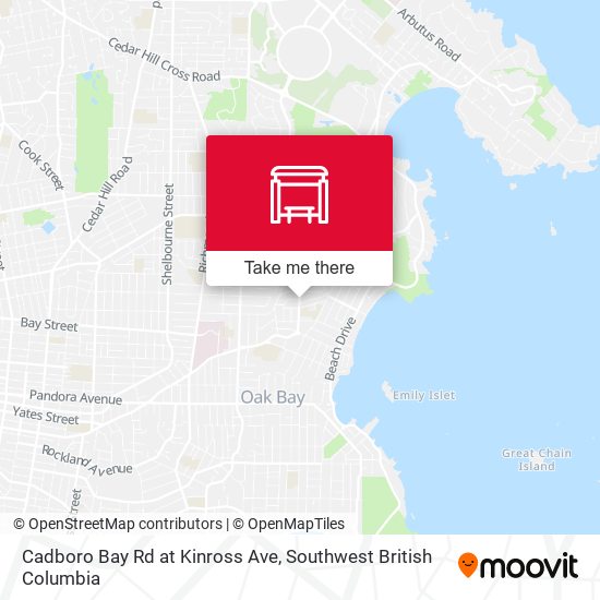 Cadboro Bay Rd at Kinross Ave map