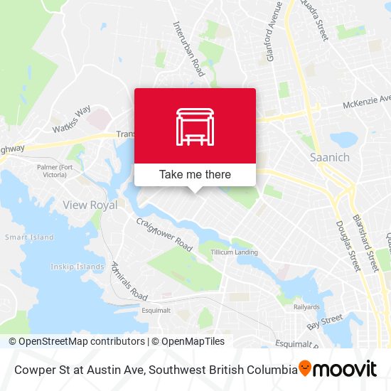 Cowper St at Austin Ave map