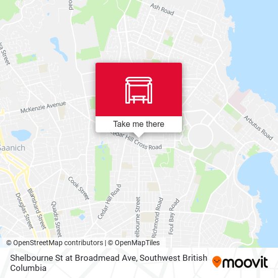 Shelbourne St at Broadmead Ave map