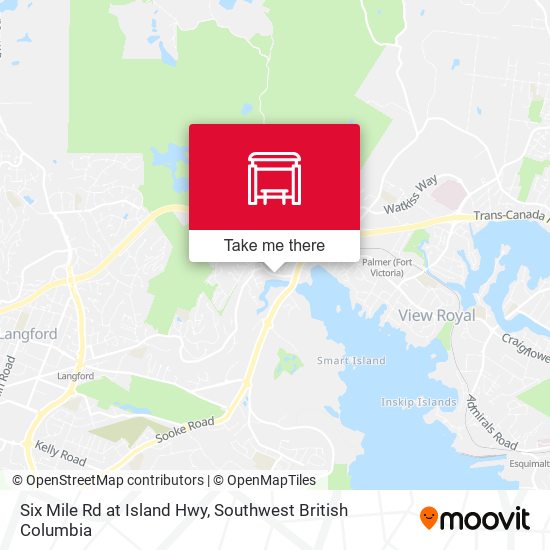 Six Mile Rd at Island Hwy map
