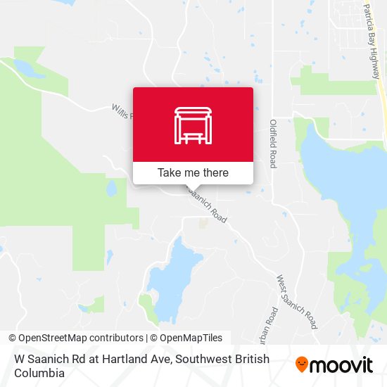 W Saanich Rd at Hartland Ave map