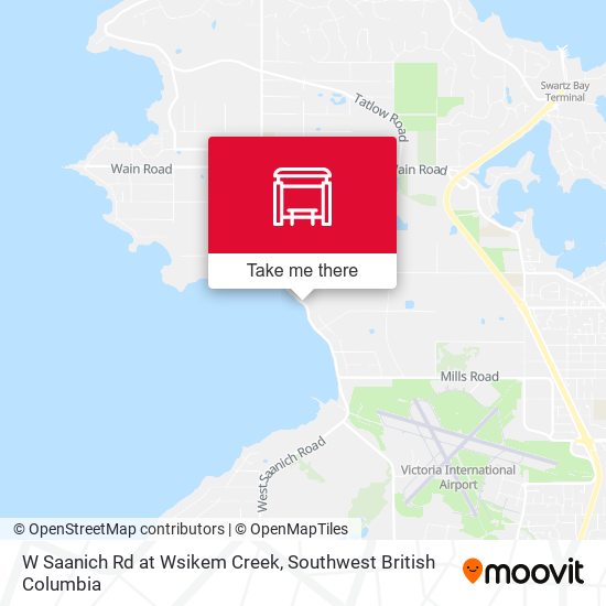 W Saanich Rd at Wsikem Creek map