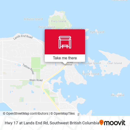 Hwy 17 at Lands End Rd map
