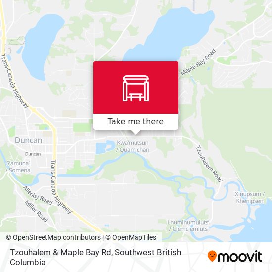Tzouhalem & Maple Bay Rd map