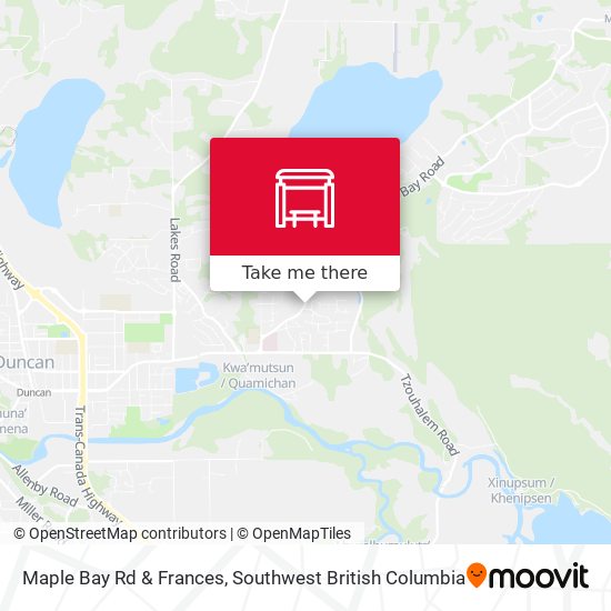 Maple Bay Rd & Frances map