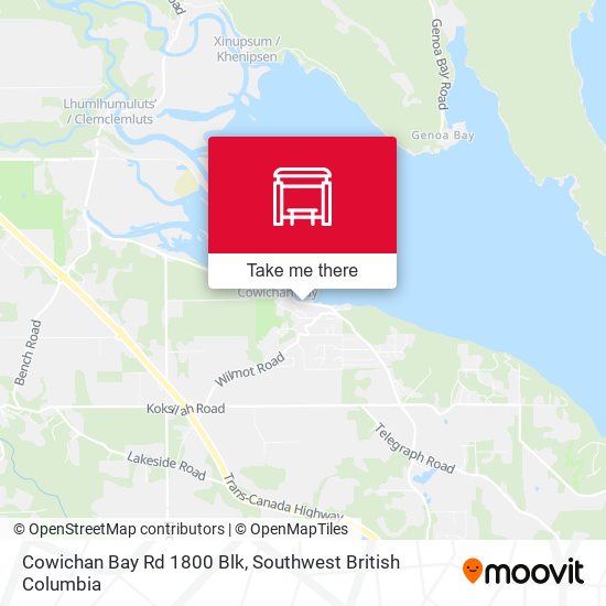 Cowichan Bay Rd 1800 Blk map
