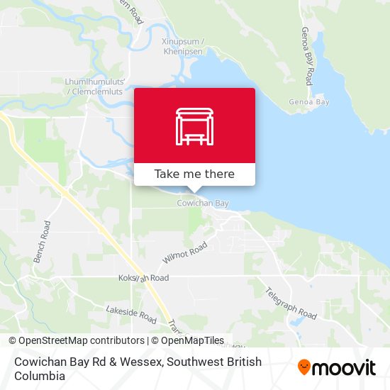 Cowichan Bay Rd & Wessex map