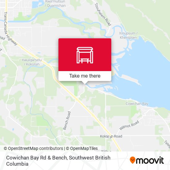 Cowichan Bay Rd & Bench map