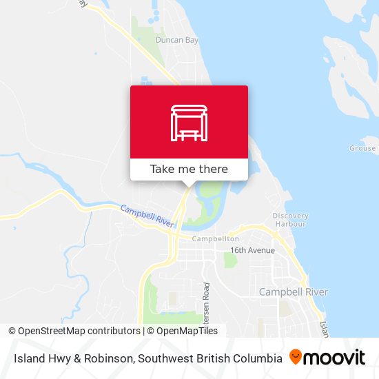 Island Hwy & Robinson map