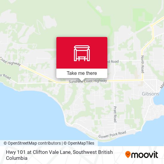 Hwy 101 at Clifton Vale Lane map