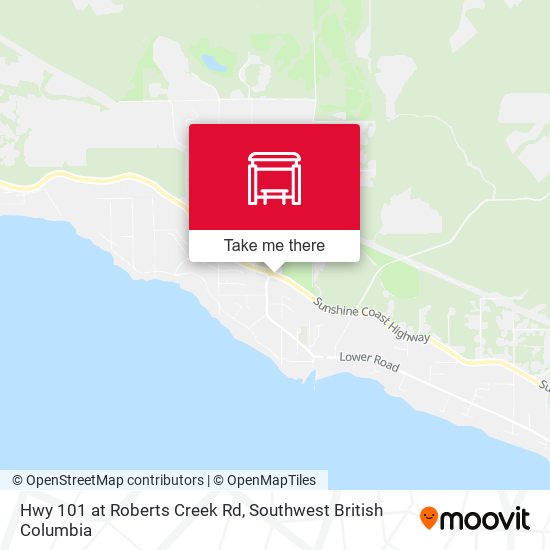 Hwy 101 at Roberts Creek Rd map