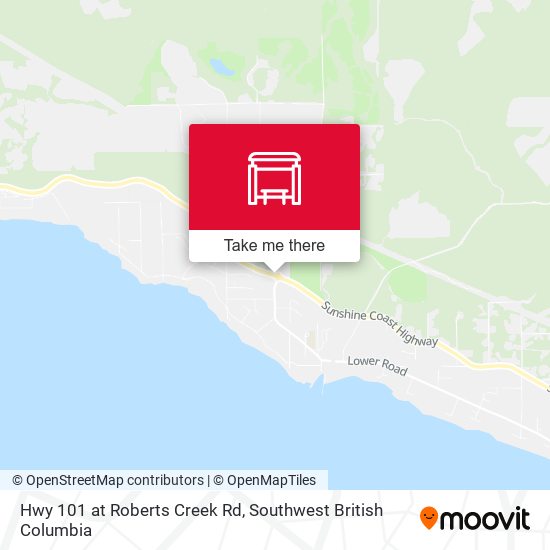 Hwy 101 at Roberts Creek Rd map
