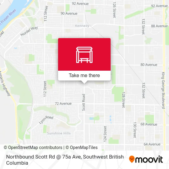 Northbound Scott Rd @ 75a Ave map