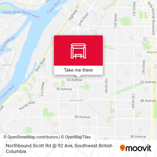 Northbound Scott Rd @ 92 Ave map