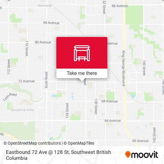 Eastbound 72 Ave @ 128 St map