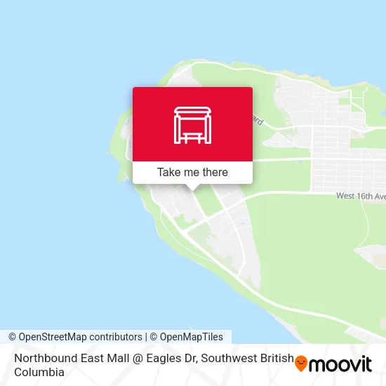 Northbound East Mall @ Eagles Dr map