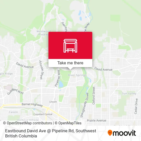 Eastbound David Ave @ Pipeline Rd map