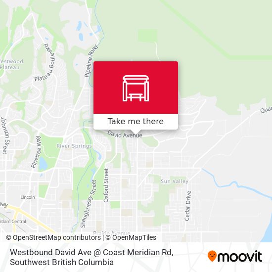 Westbound David Ave @ Coast Meridian Rd map