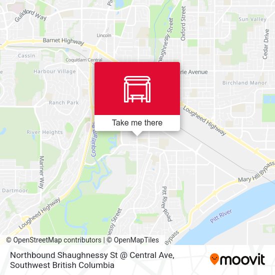 Northbound Shaughnessy St @ Central Ave map