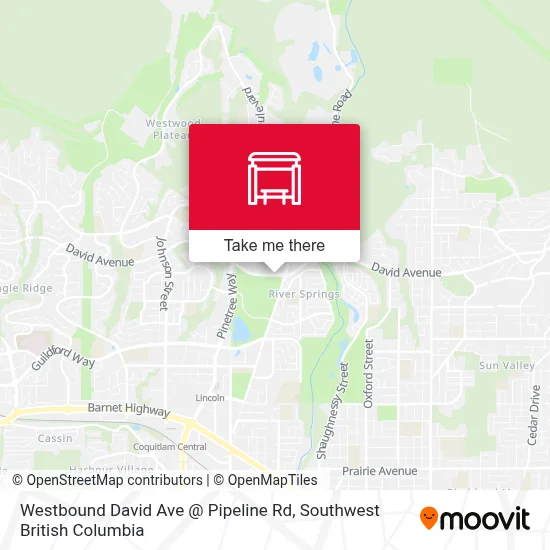 Westbound David Ave @ Pipeline Rd map