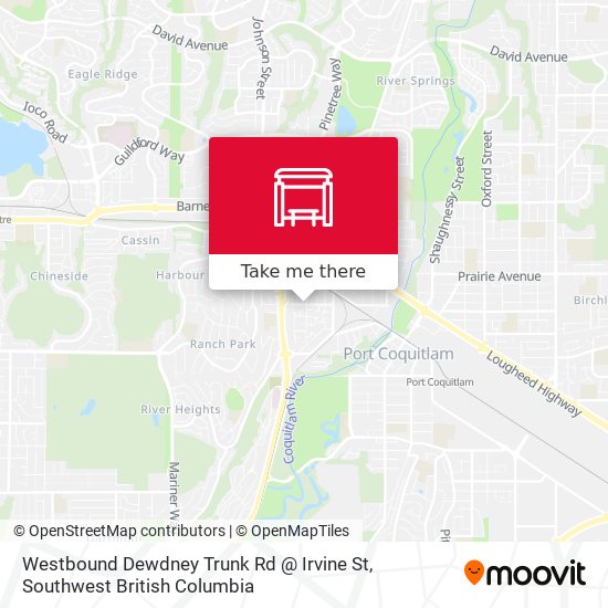 Westbound Dewdney Trunk Rd @ Irvine St map