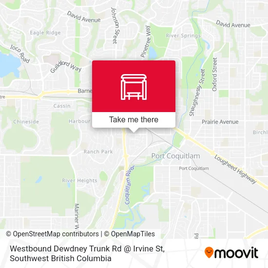 Westbound Dewdney Trunk Rd @ Irvine St plan