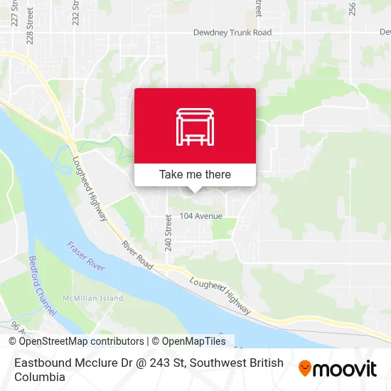 Eastbound Mcclure Dr @ 243 St map