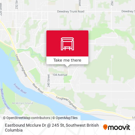 Eastbound Mcclure Dr @ 245 St map
