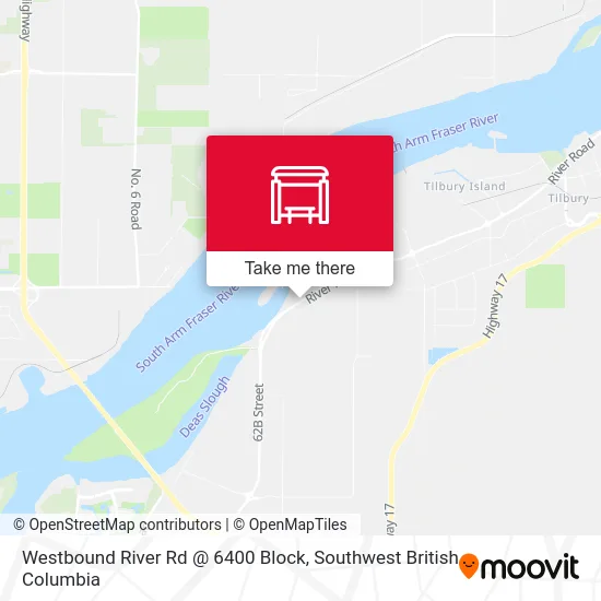 Westbound River Rd @ 6400 Block map