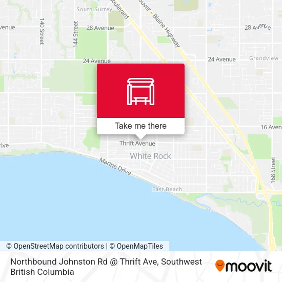 Northbound Johnston Rd @ Thrift Ave map