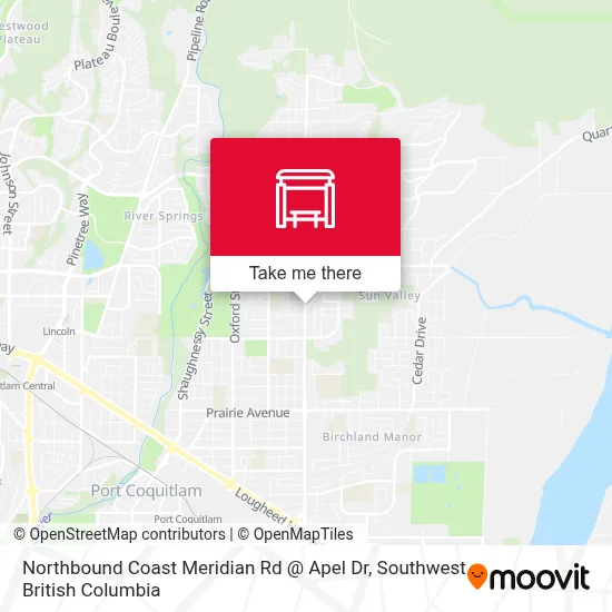 Northbound Coast Meridian Rd @ Apel Dr map