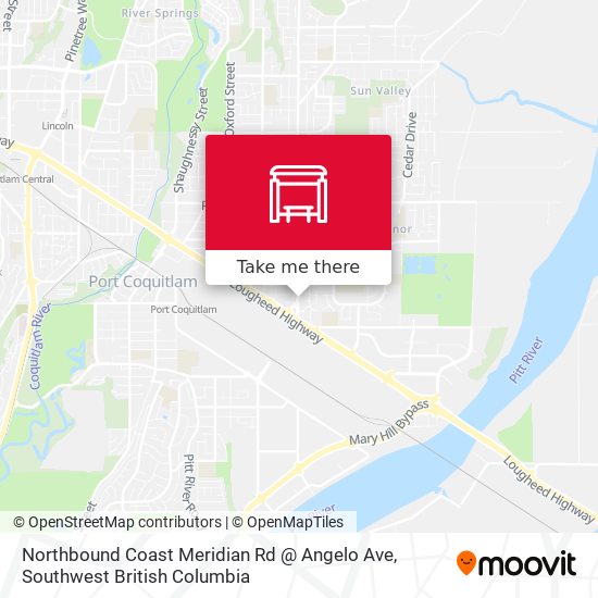 Northbound Coast Meridian Rd @ Angelo Ave map