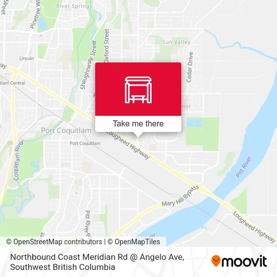 Northbound Coast Meridian Rd @ Angelo Ave plan
